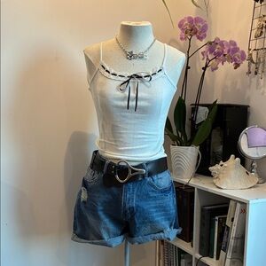 Small White coquette tank top